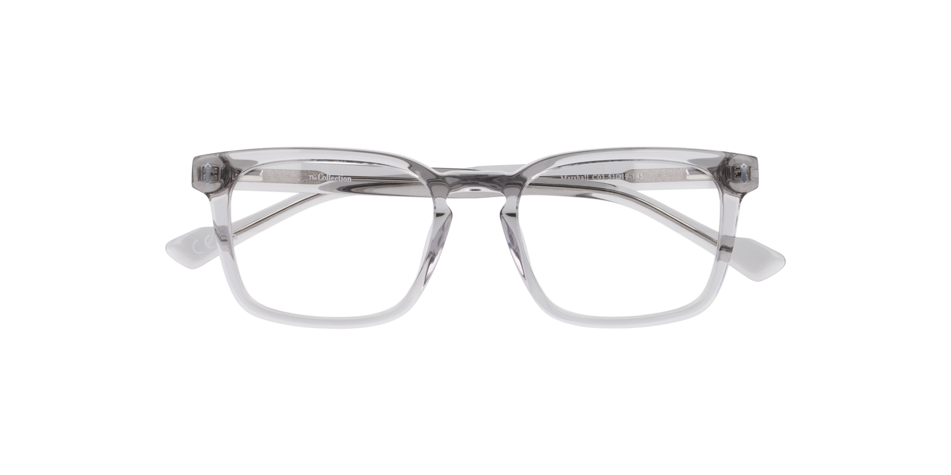 Marshall Crystal Light Grey AcetateEyeglass Frames for Glasses Direct, Closed View