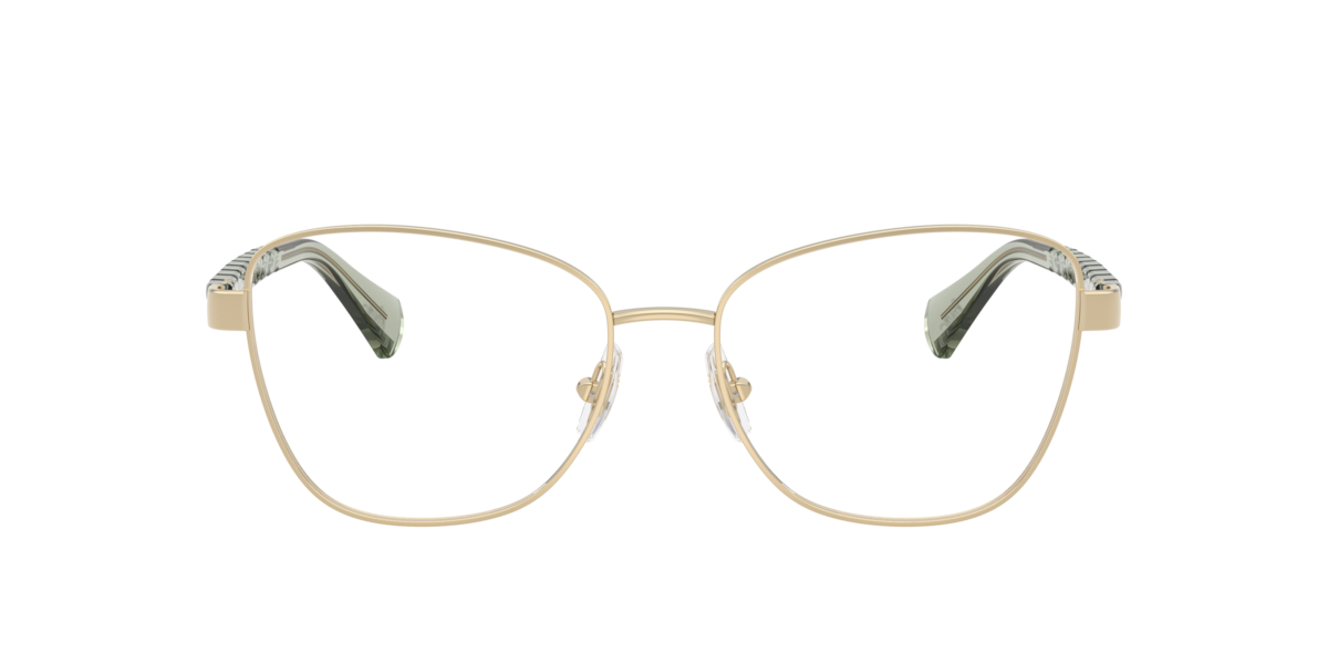 Ralph Women's Shiny Pale Gold Irregular Metal Eyeglasses Online - Full Rim - Ra6064