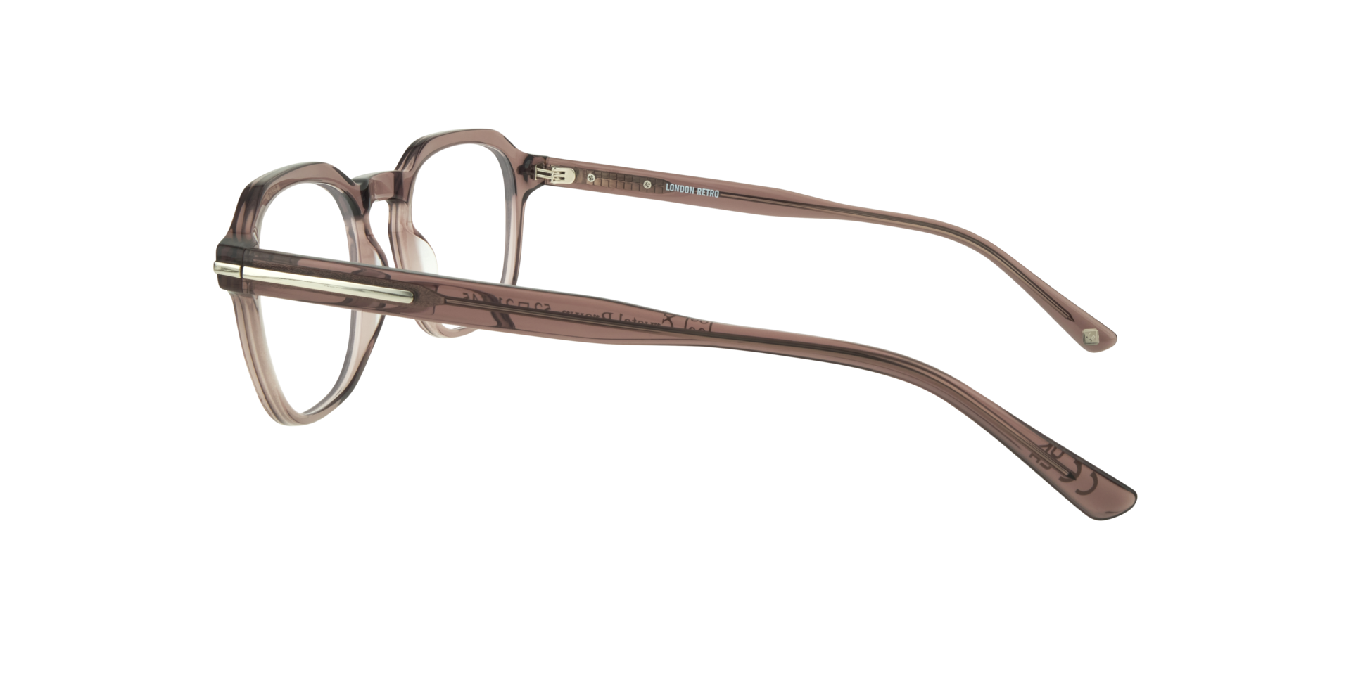 Joel Crystal Brown AcetateEyeglass Frames for Glasses Direct, Side View