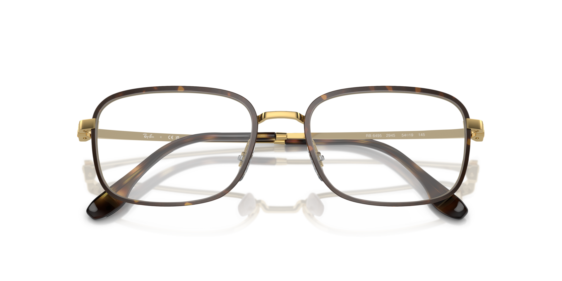 RB6495 Havana On Gold MetalEyeglass Frames for Glasses Direct, Closed View