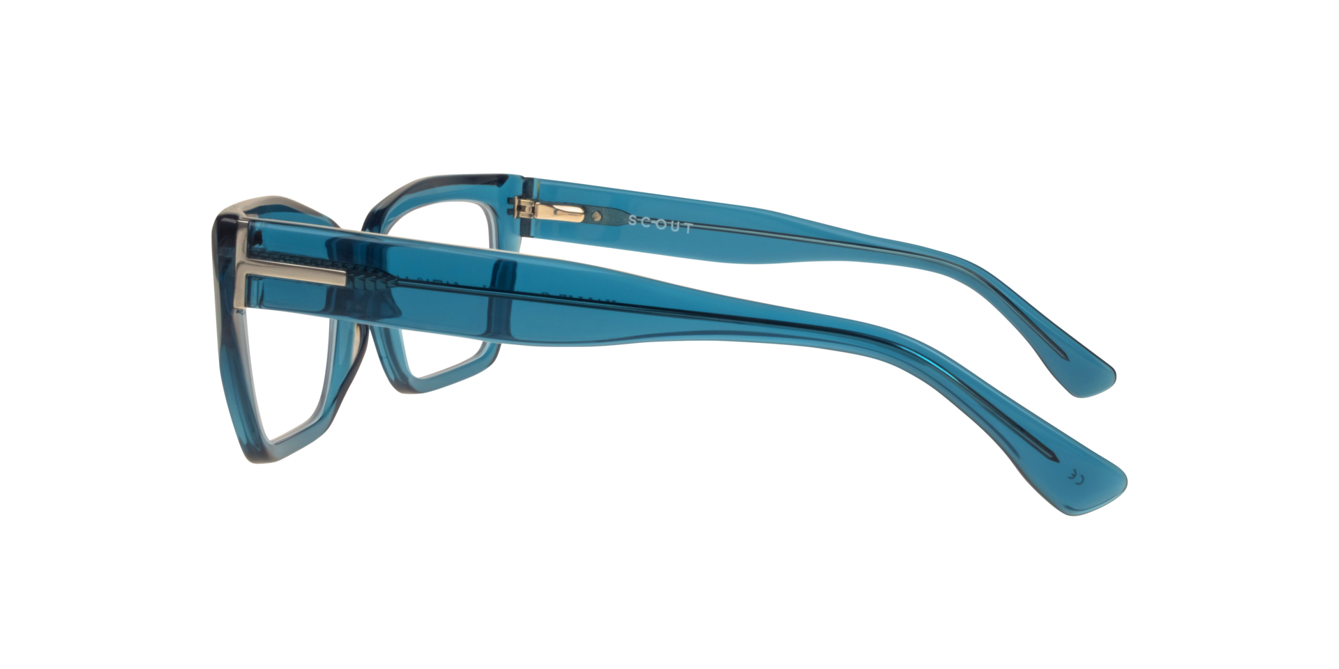 Hallie Crystal Blue AcetateEyeglass Frames for Glasses Direct, Side View