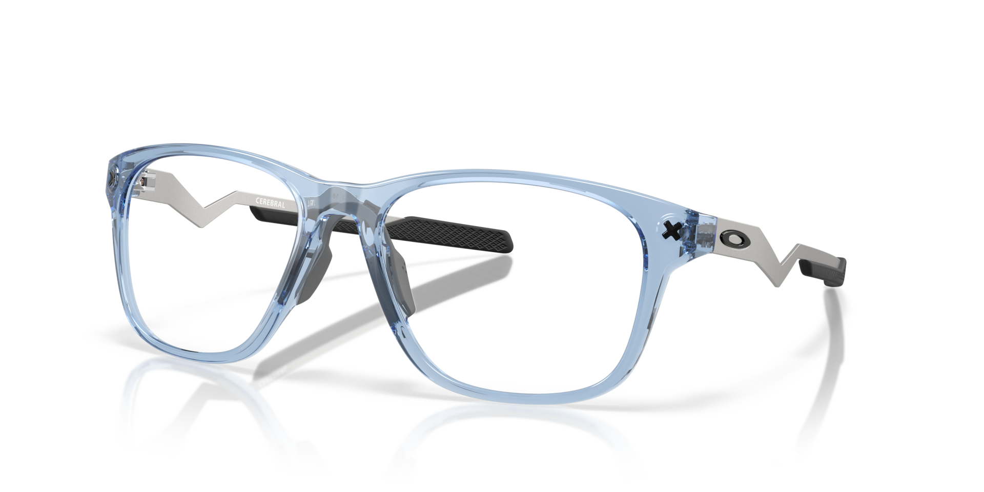 Cerebral Transparent Blue PlasticEyeglass Frames for Glasses Direct, Angle View