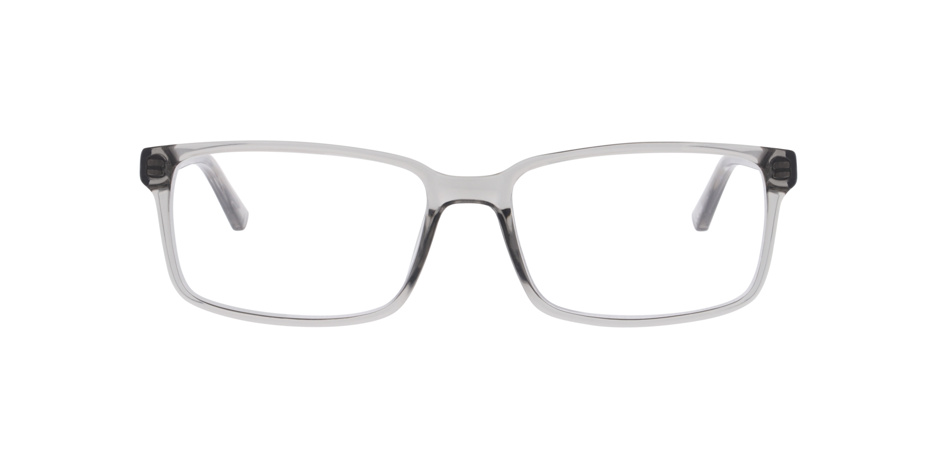 Kabir Transparent Grey PlasticEyeglass Frames for Glasses Direct, Front View