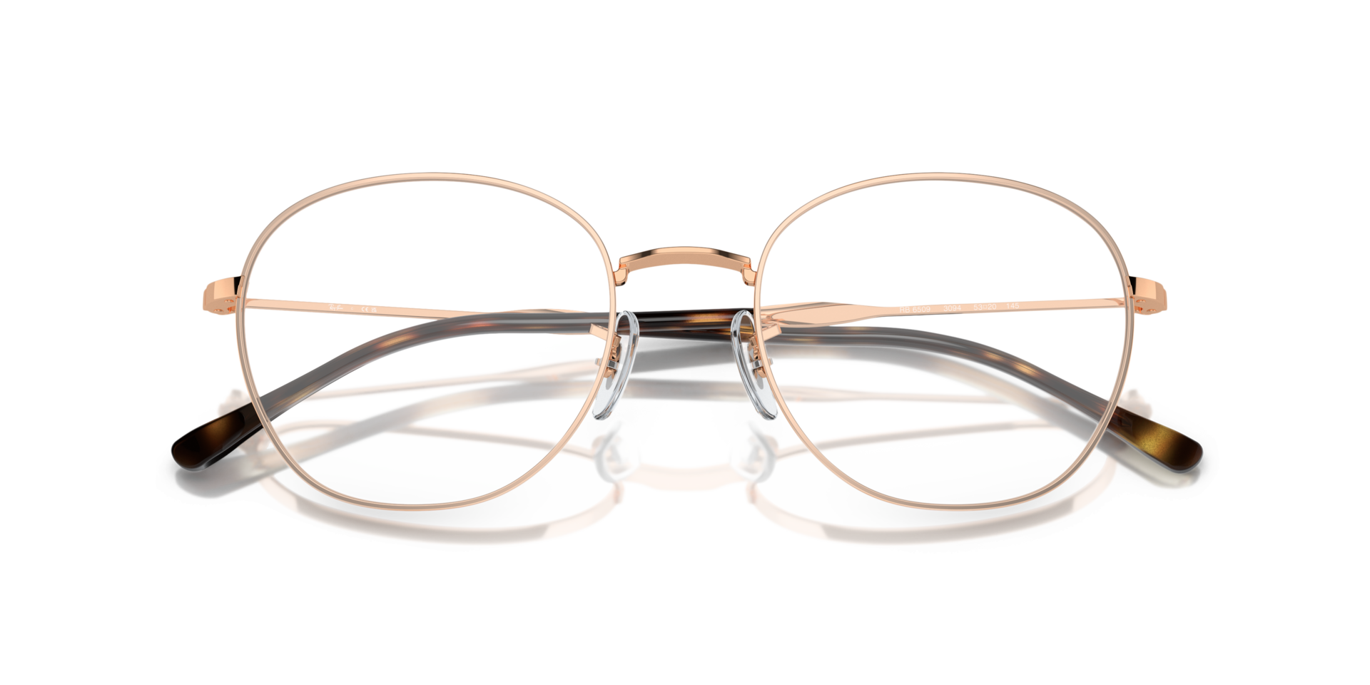RB6509 Rose Gold MetalSunglass Frames for Glasses Direct, Closed View