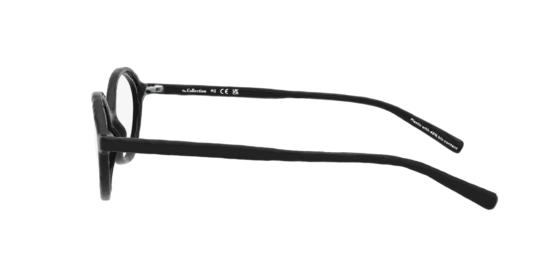 Meadow Black PlasticEyeglass Frames for Glasses Direct, Side View