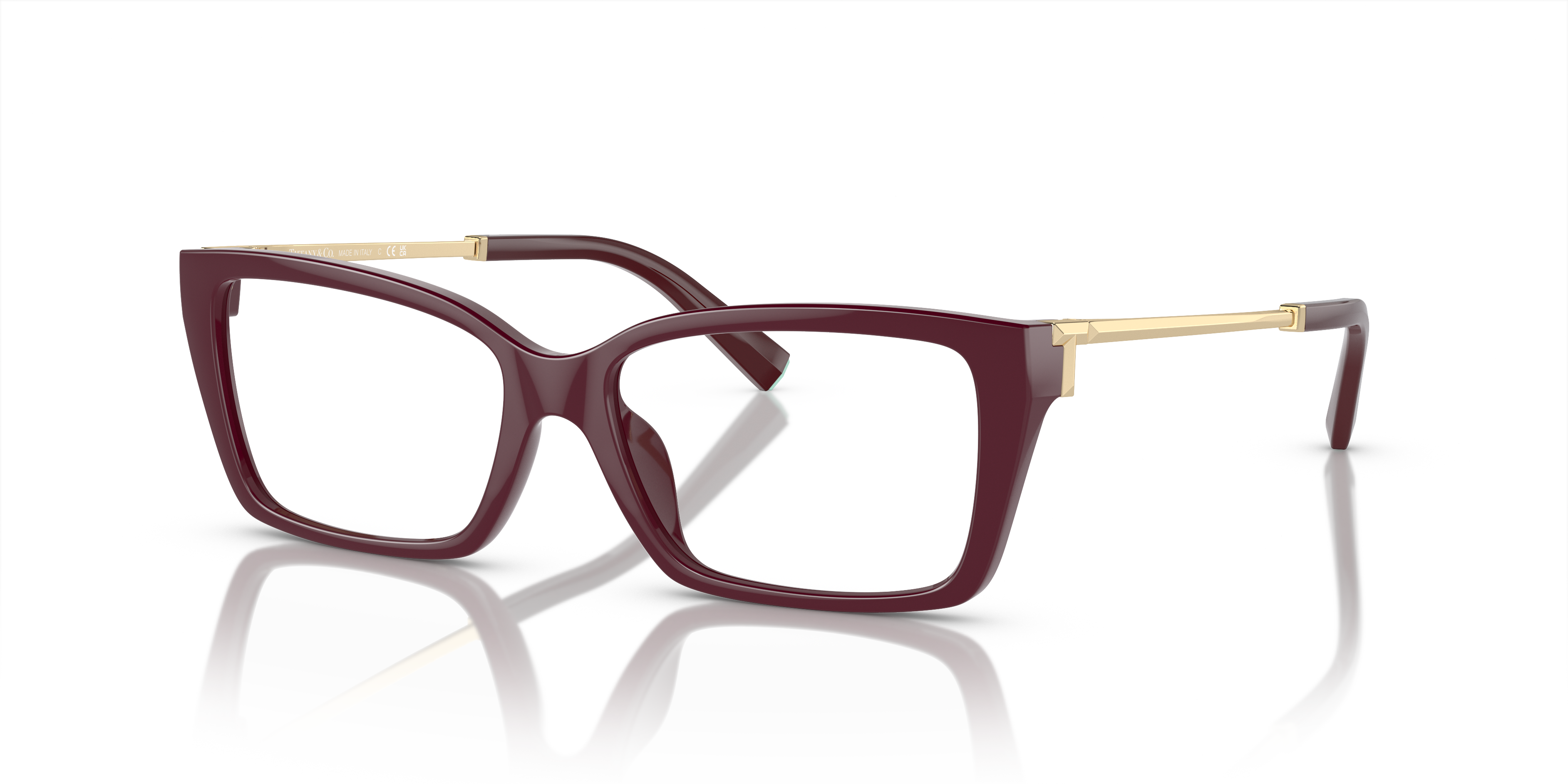 TF2239U Burgundy PlasticEyeglass Frames for Glasses Direct, Angle View
