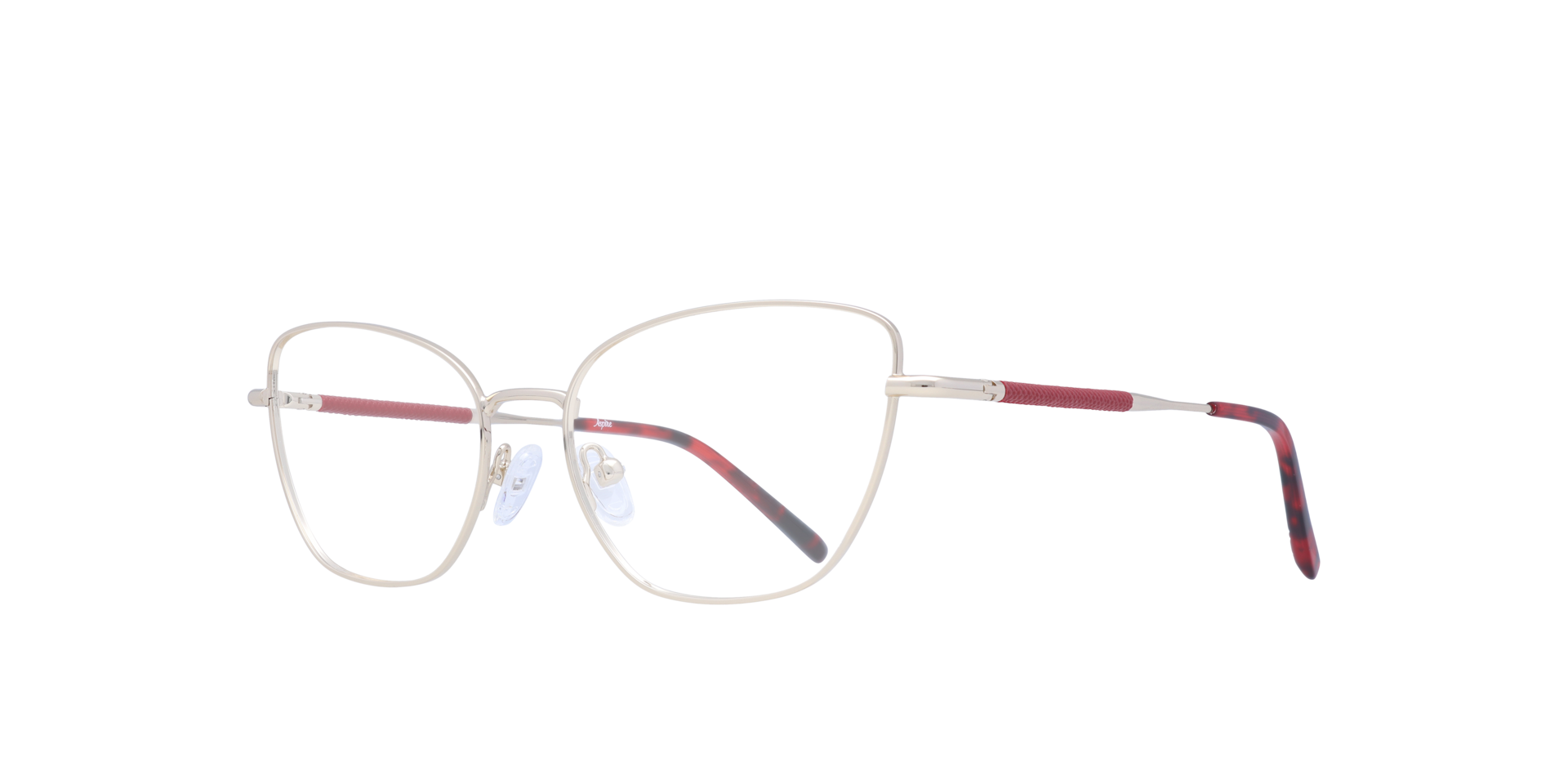 Heidi Shiny Gold MetalEyeglass Frames for Glasses Direct, Angle View