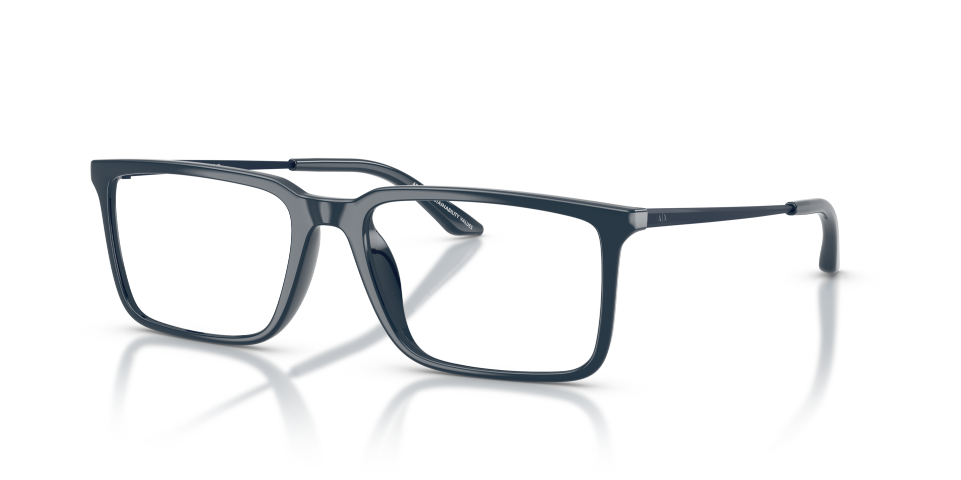AX3141U Shiny Blue PlasticEyeglass Frames for Glasses Direct, Angle View