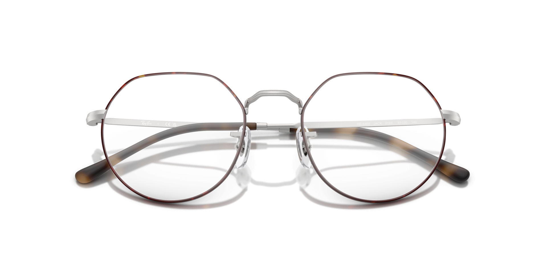 RB6465 Matte Havana On Matte Silver MetalEyeglass Frames for Glasses Direct, Closed View