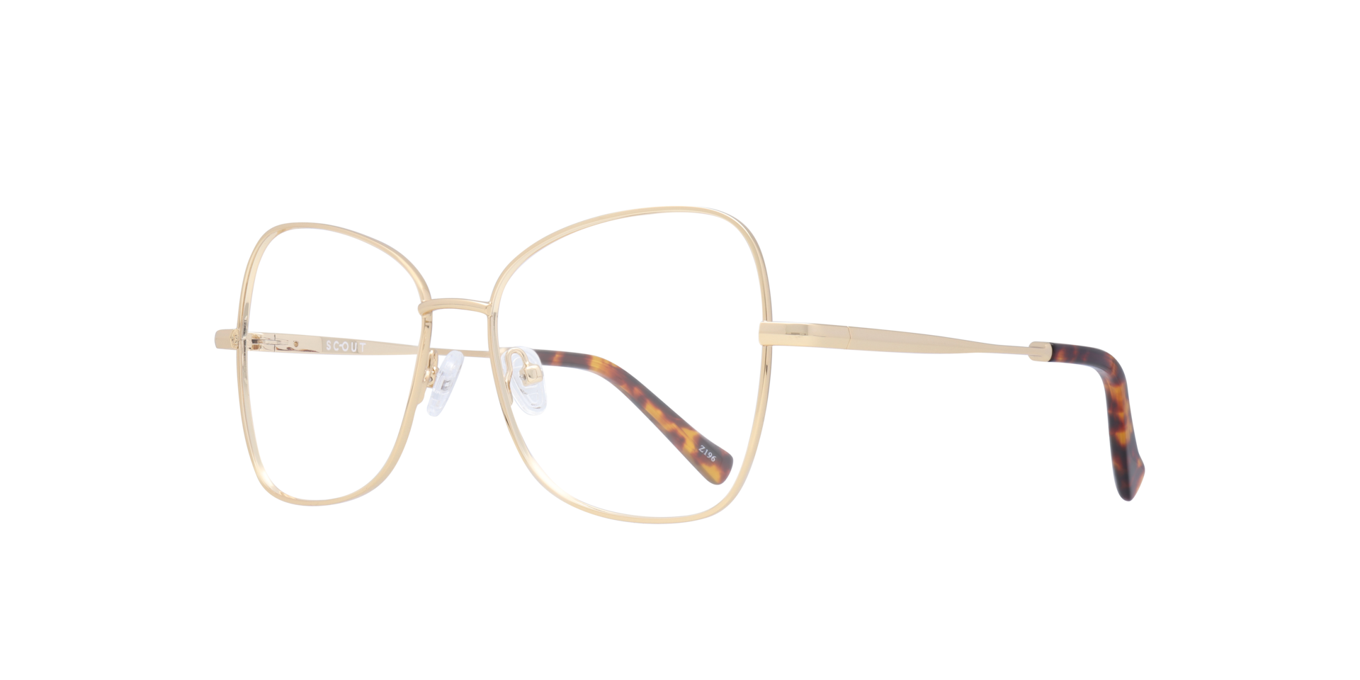 Geri Shiny Gold MetalEyeglass Frames for Glasses Direct, Angle View