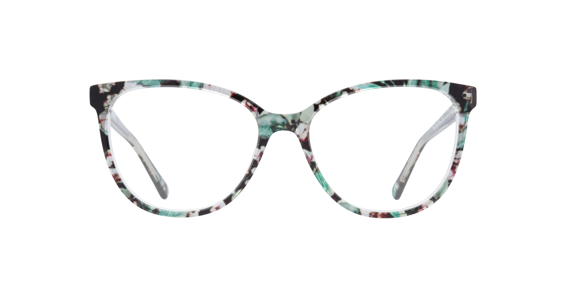 Darcey Crystal & Flowers Green AcetateEyeglass Frames for Glasses Direct, Front View