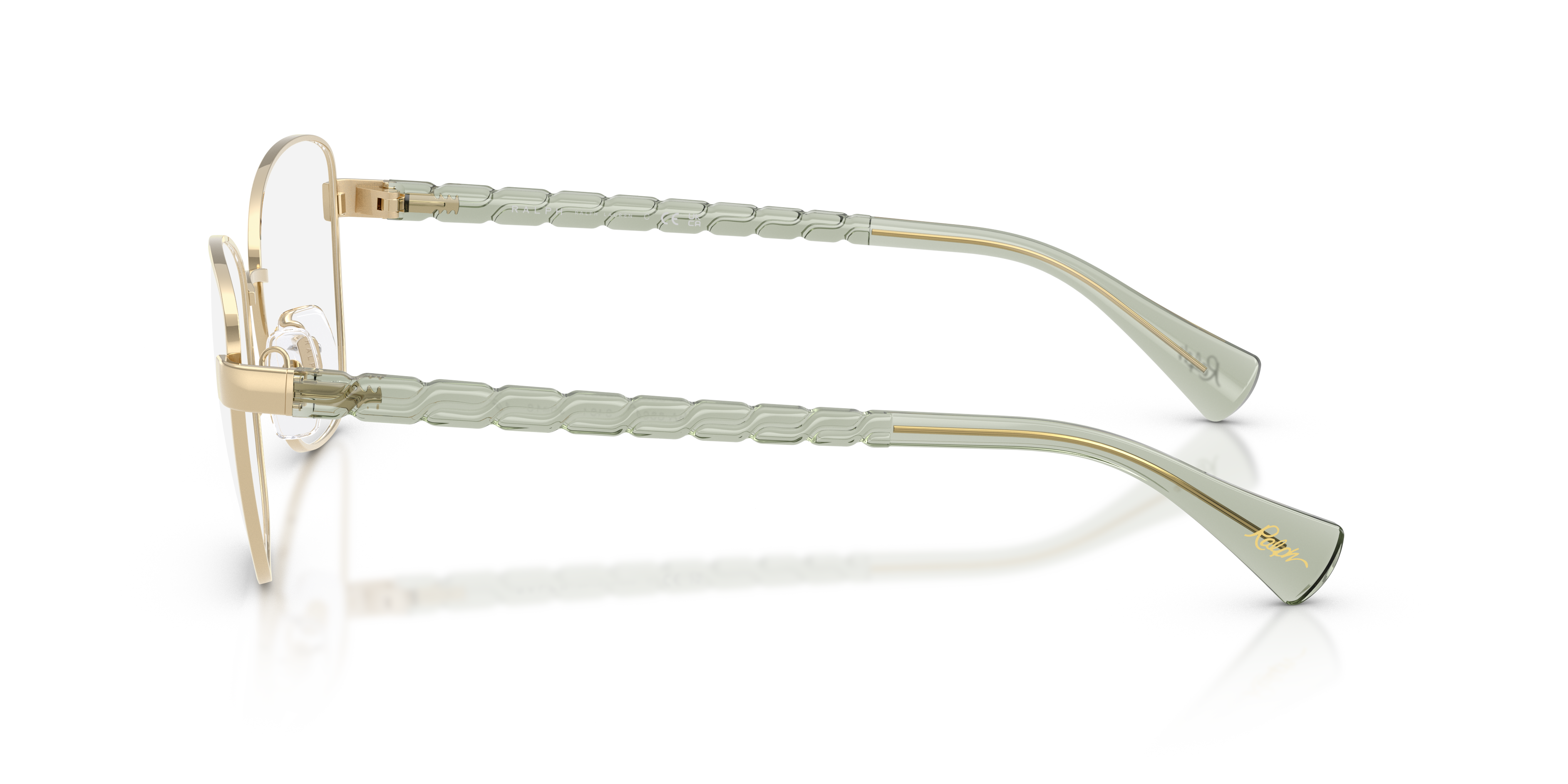 RA6064 Shiny Pale Gold MetalEyeglass Frames for Glasses Direct, Side View