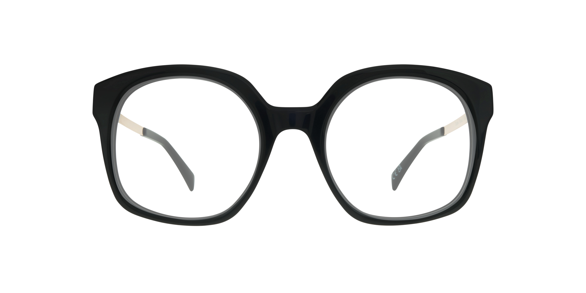 Keira Black & Gold AcetateEyeglass Frames for Glasses Direct, Front View