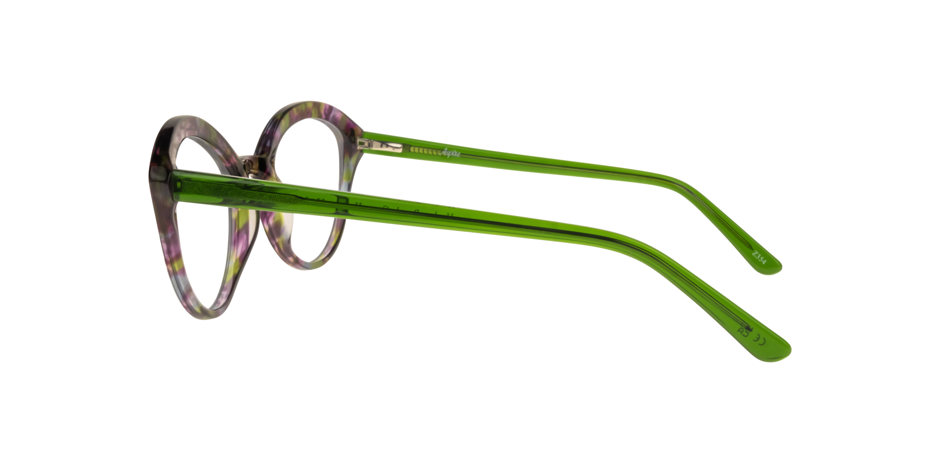 Harley Purple Green Havana AcetateEyeglass Frames for Glasses Direct, Side View