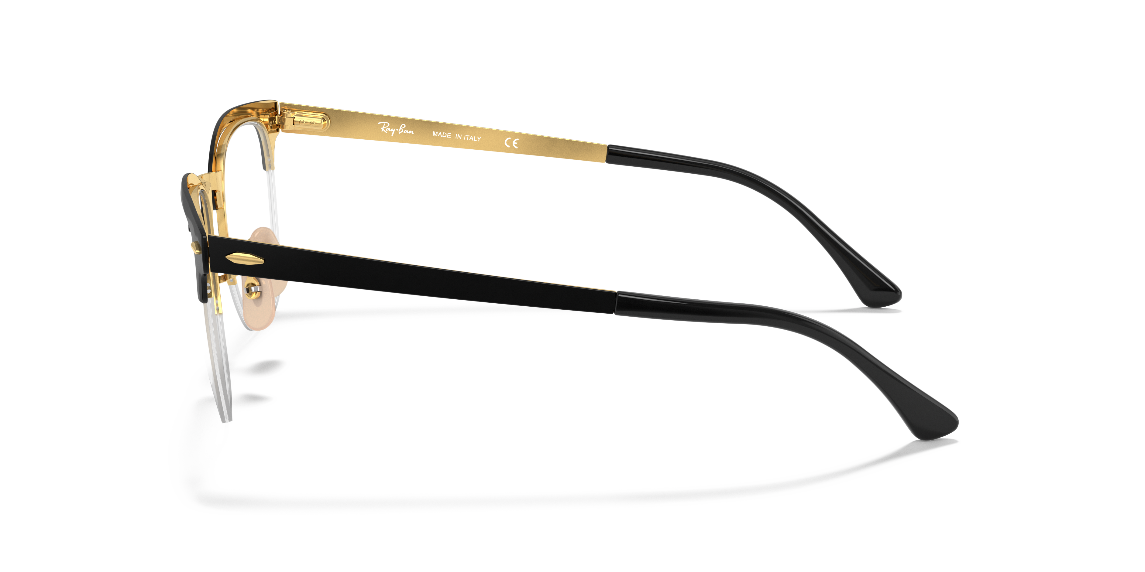 RB3716VM Black On Gold MetalEyeglass Frames for Glasses Direct, Side View