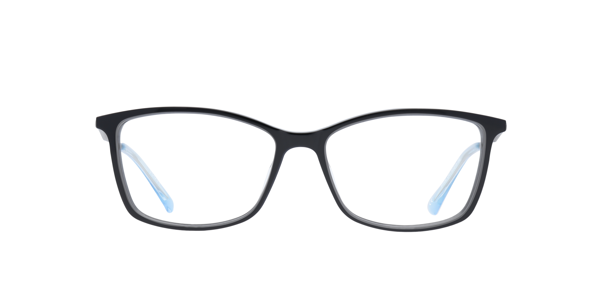 Aviana Shiny Black & Matte Silver AcetateEyeglass Frames for Glasses Direct, Front View