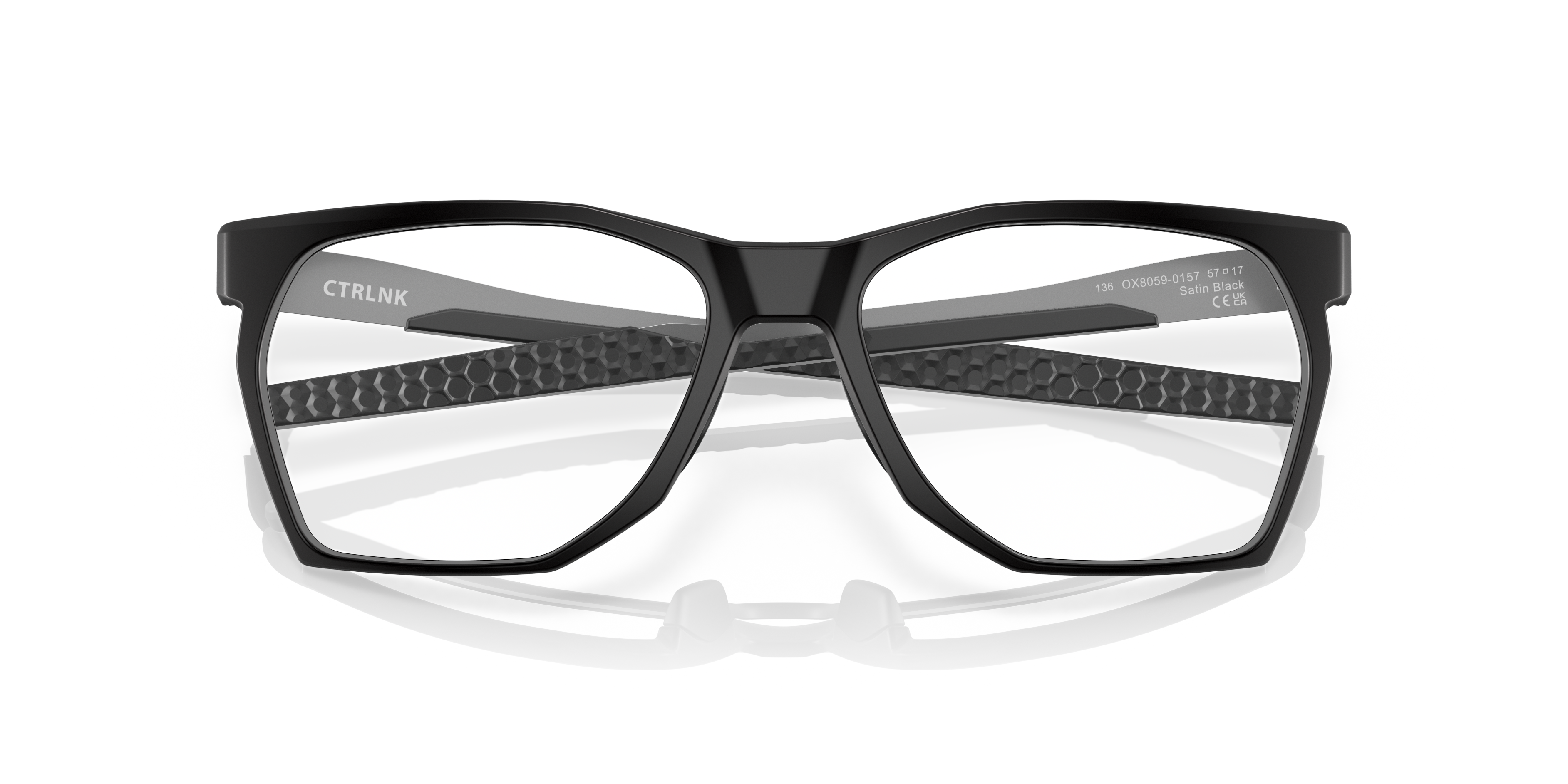 CTRLNK Satin Black PlasticEyeglass Frames for Glasses Direct, Closed View