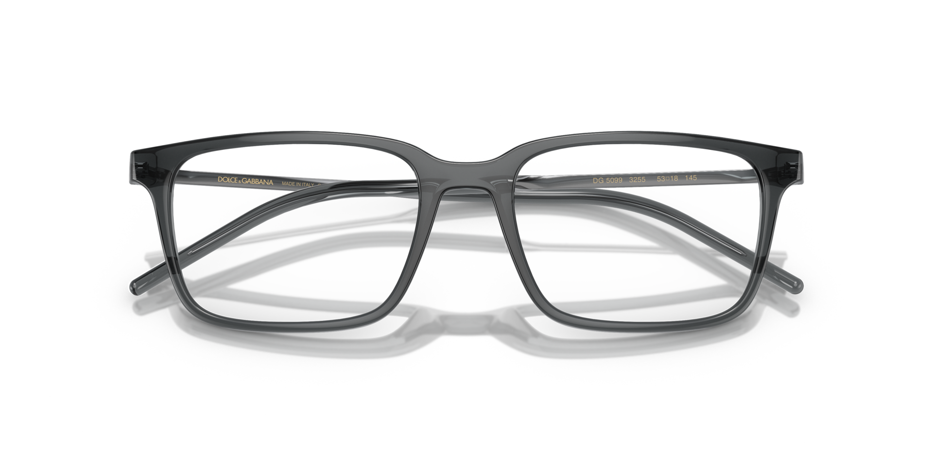 DG5099 Transparent Grey PlasticEyeglass Frames for Glasses Direct, Closed View