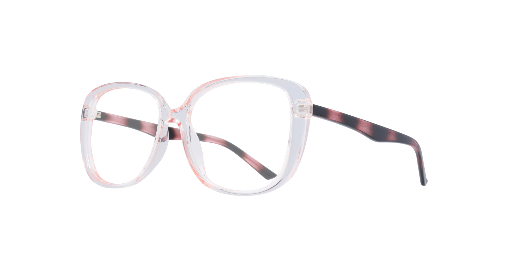 Becca Shiny Crystal Nude PlasticEyeglass Frames for Glasses Direct, Angle View