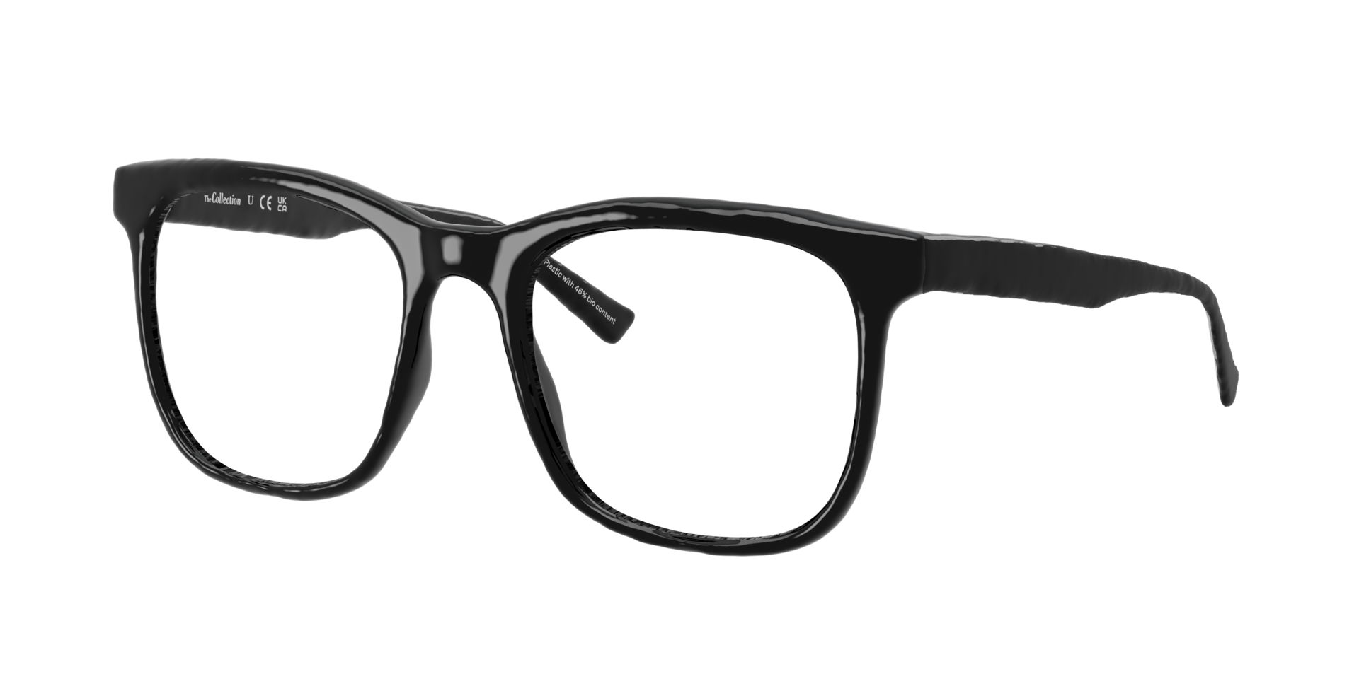 Marlowe Black PlasticEyeglass Frames for Glasses Direct, Angle View
