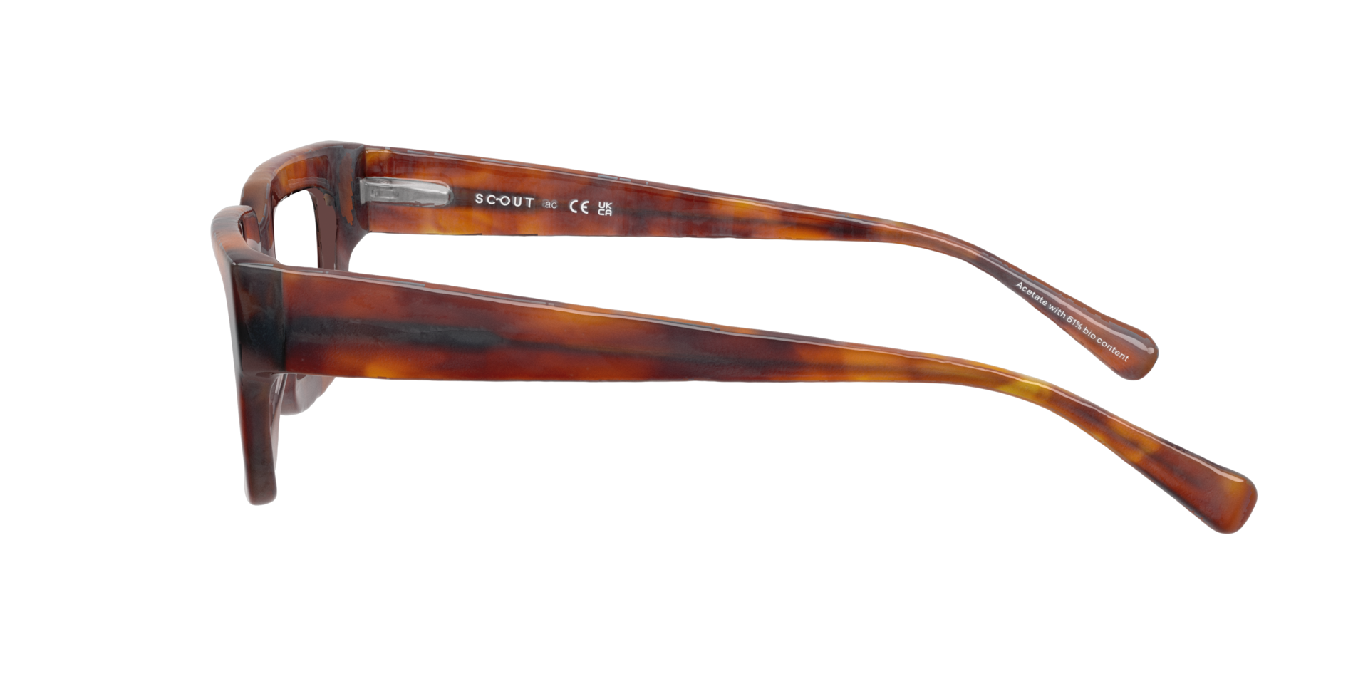 Maeve Havana Honey AcetateEyeglass Frames for Glasses Direct, Side View