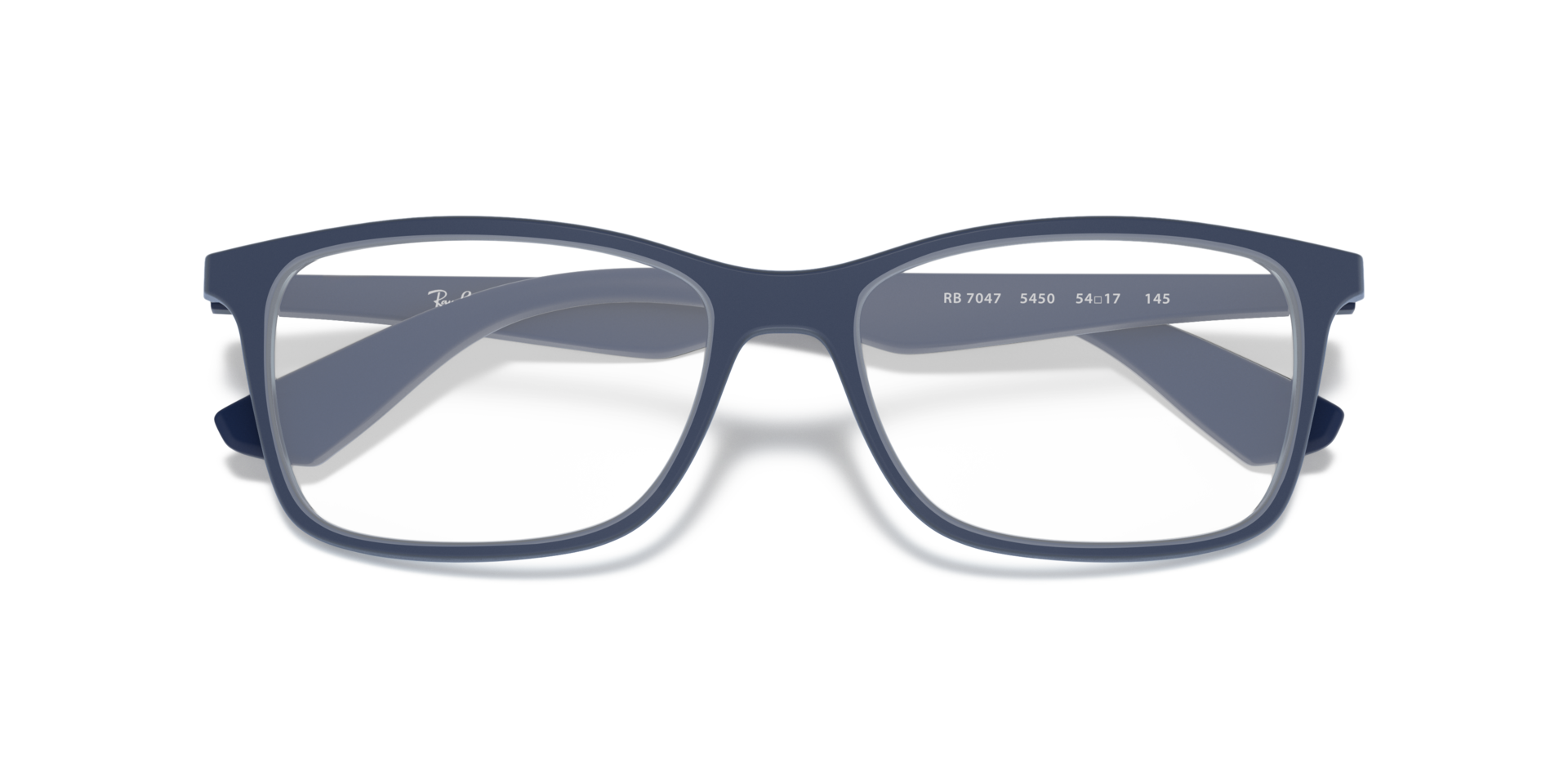 RB7047 Transparent Blue PlasticEyeglass Frames for Glasses Direct, Closed View