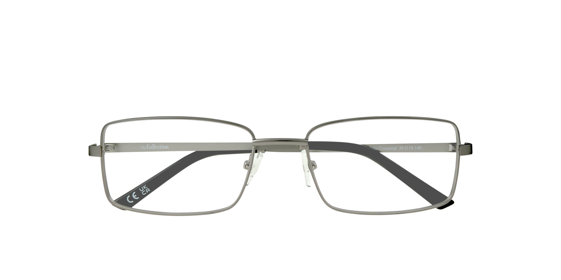 Kai Matte Gunmetal MetalEyeglass Frames for Glasses Direct, Closed View