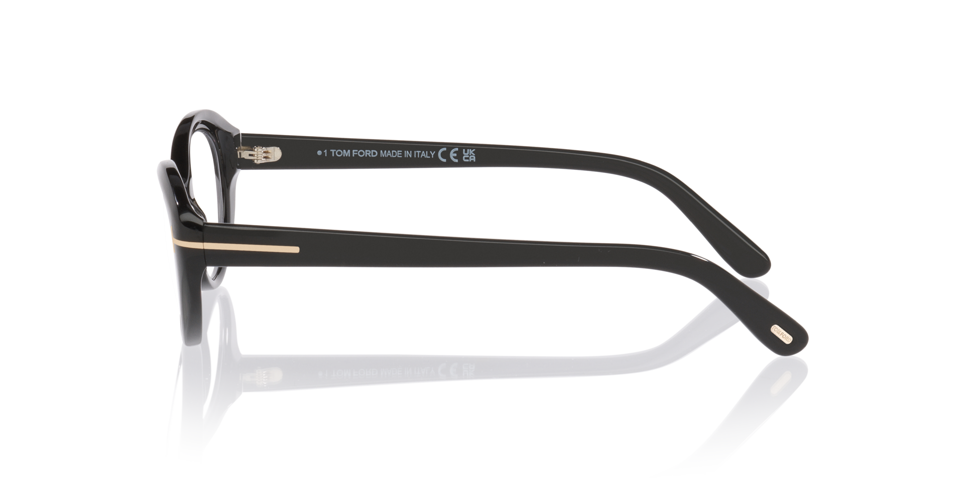 FT6092-B Black Shiny AcetateEyeglass Frames for Glasses Direct, Side View