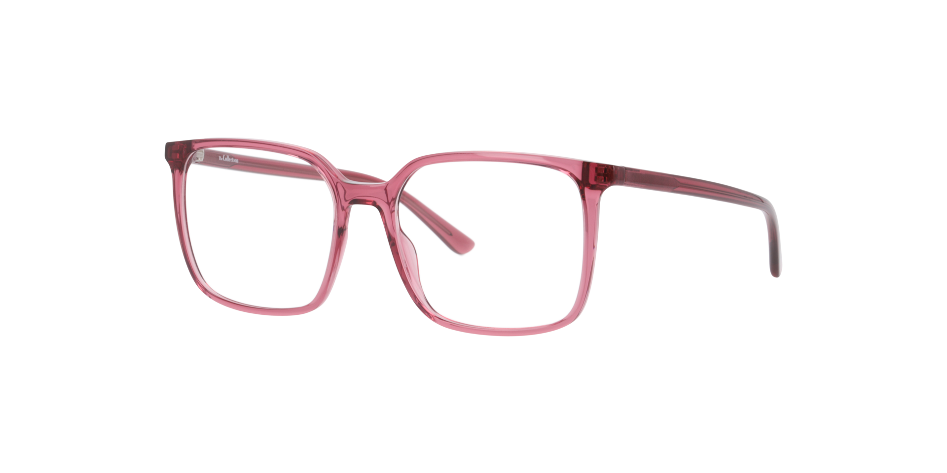 Mia Crystal Pink PlasticEyeglass Frames for Glasses Direct, Angle View