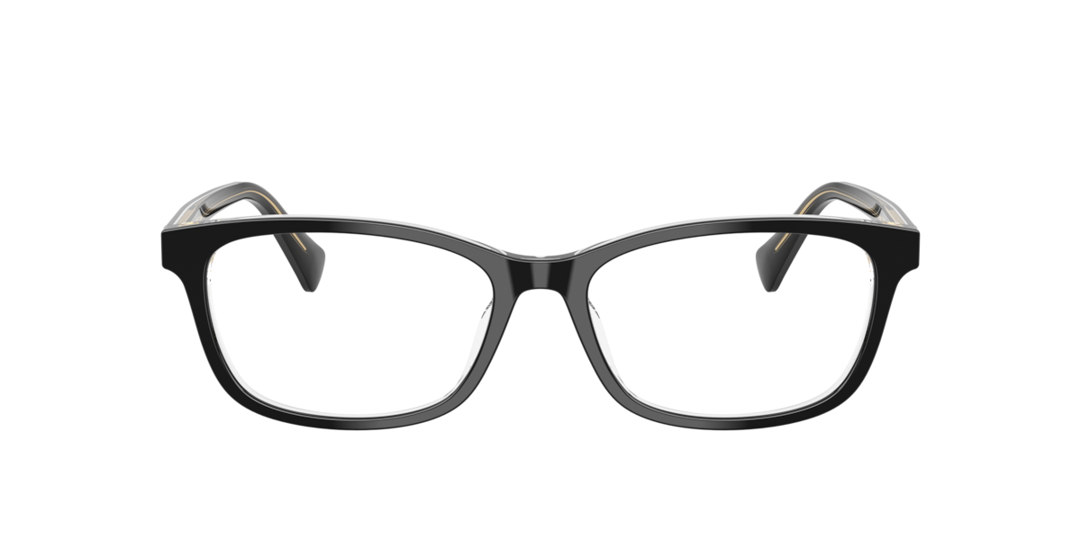 Ralph Women's Black,Transparent Black/Transparent Rectangle Acetate Eyeglasses Online - Full Rim - Ra7194u