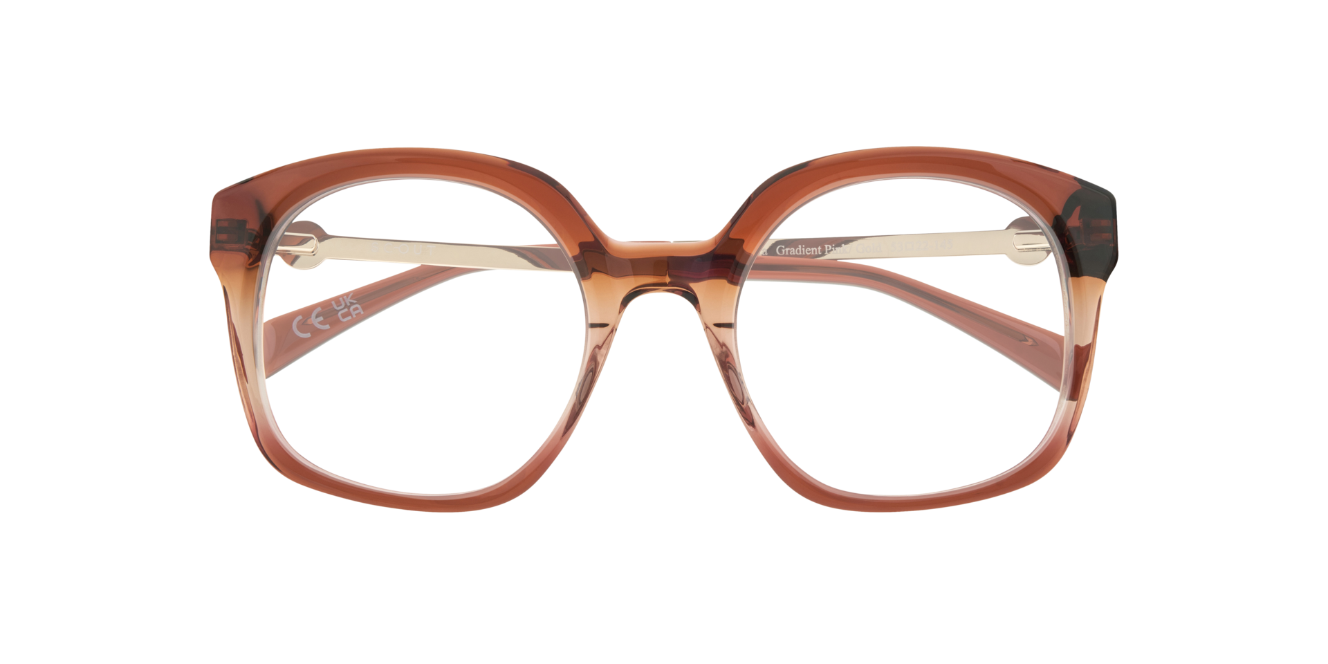 Keira Gradient Pink & Gold AcetateEyeglass Frames for Glasses Direct, Closed View