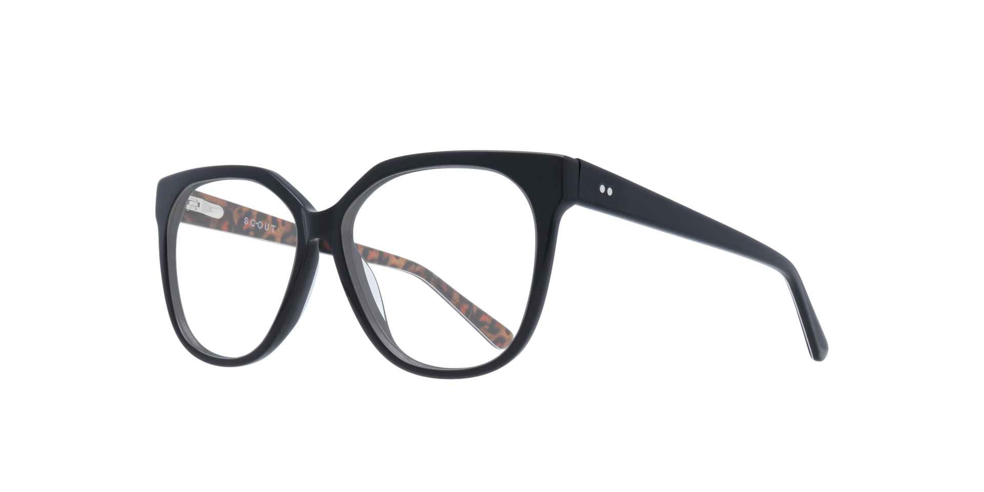 Ciara Shiny Black AcetateEyeglass Frames for Glasses Direct, Angle View
