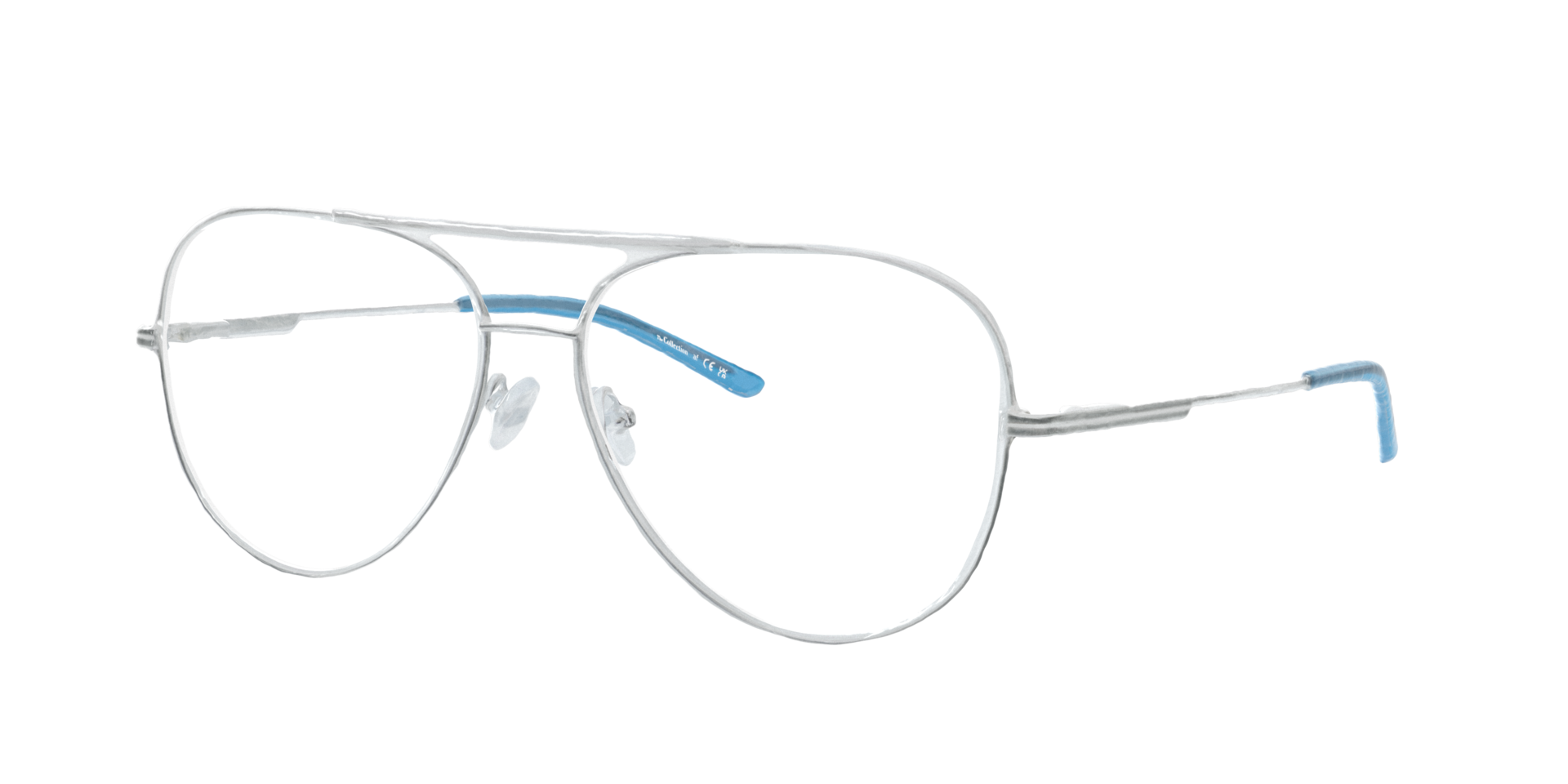 Maverick Silver MetalEyeglass Frames for Glasses Direct, Angle View