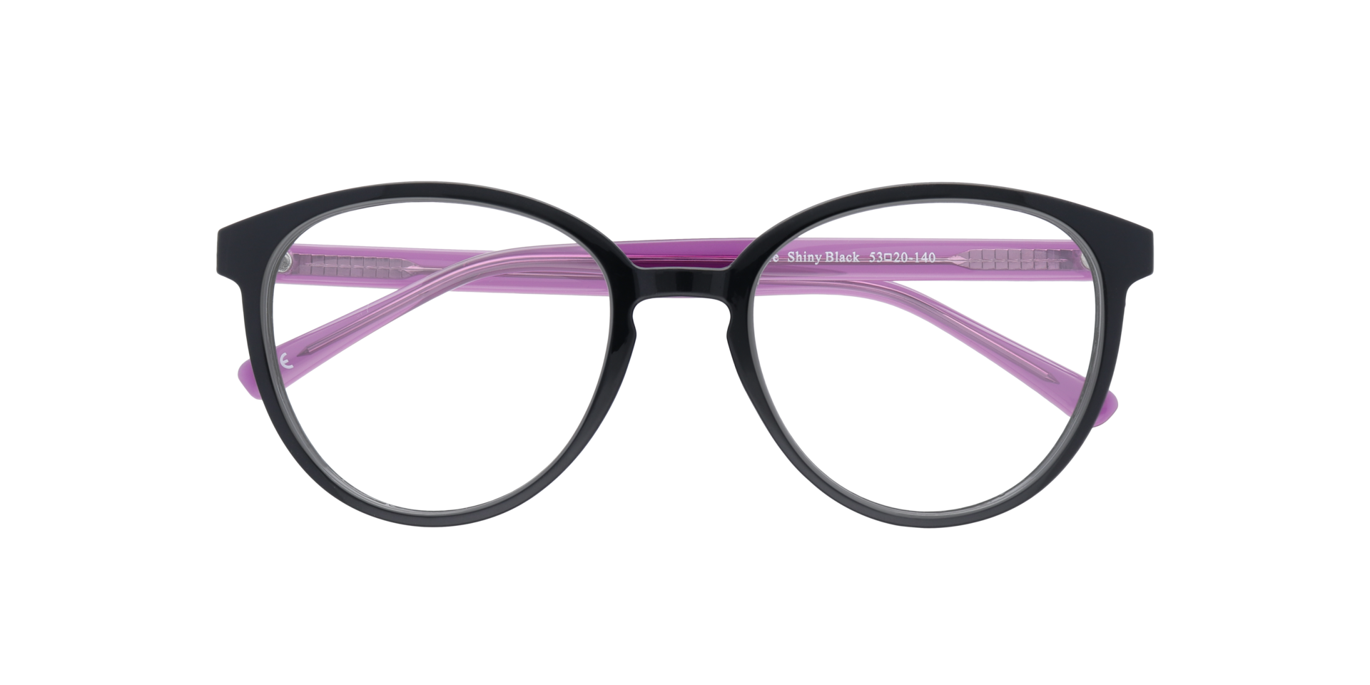 Claire Shiny Black PlasticEyeglass Frames for Glasses Direct, Closed View
