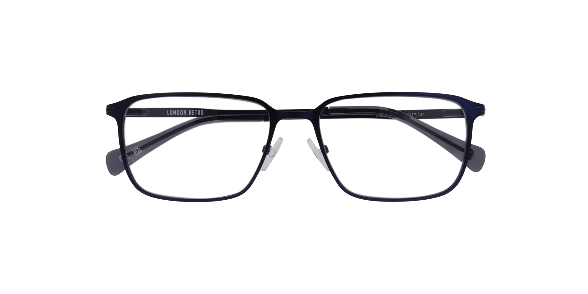 Malden Navy Blue MetalEyeglass Frames for Glasses Direct, Closed View