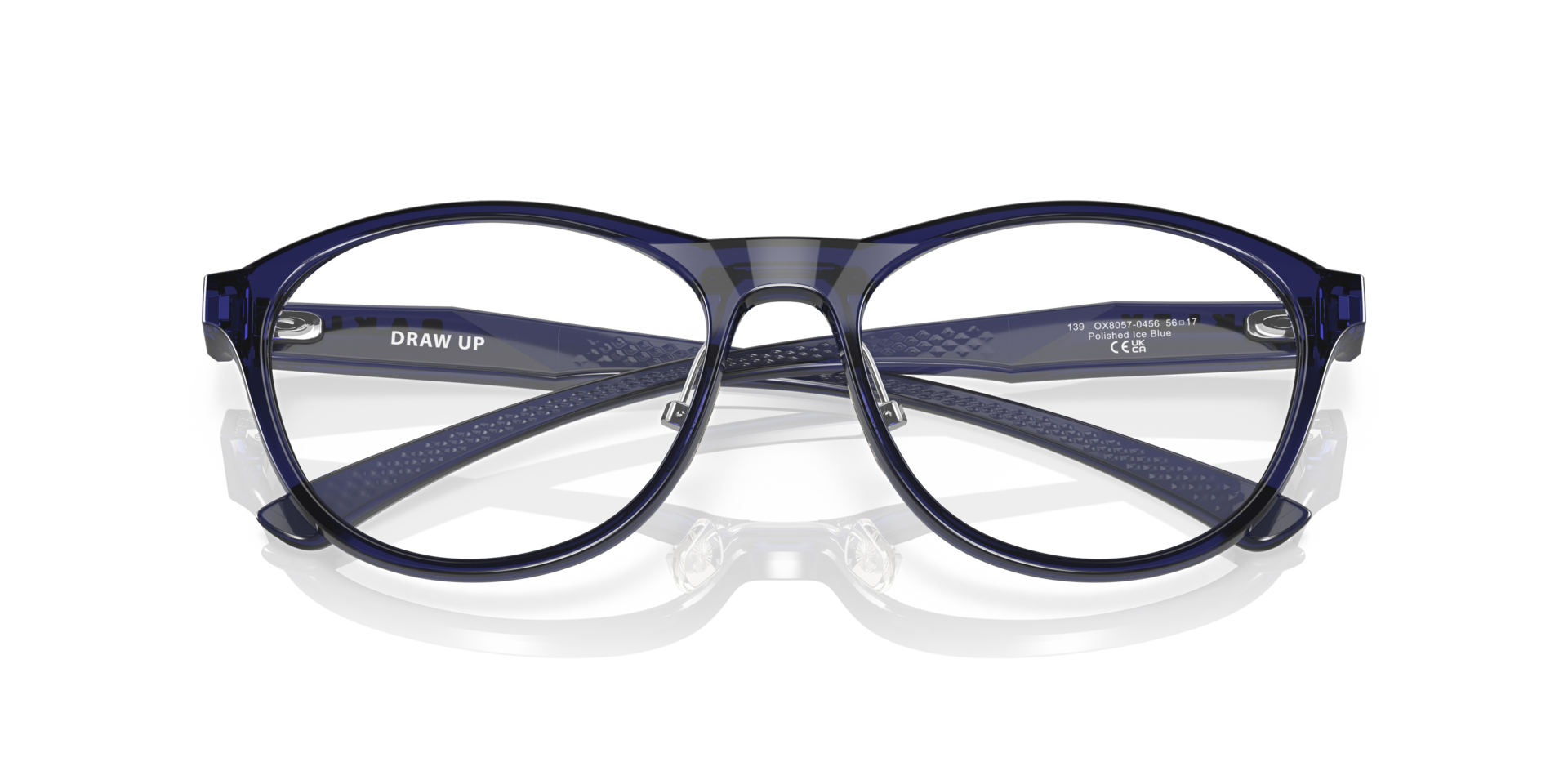 Draw Up Polished Ice Blue PlasticEyeglass Frames for Glasses Direct, Closed View