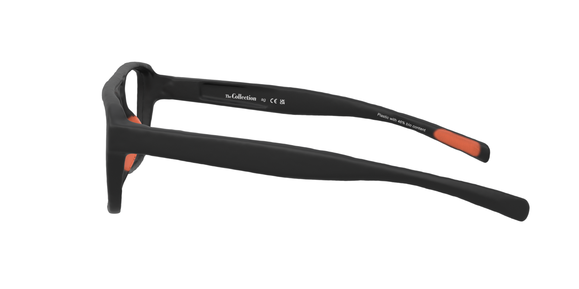 Matty Matt Black PlasticEyeglass Frames for Glasses Direct, Side View