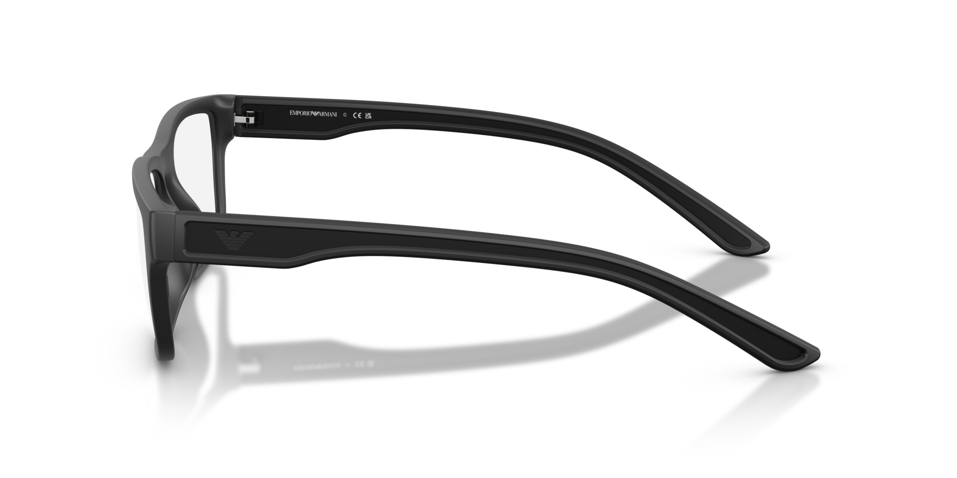 EA3276U Rubberized Matte Black PlasticEyeglass Frames for Glasses Direct, Side View