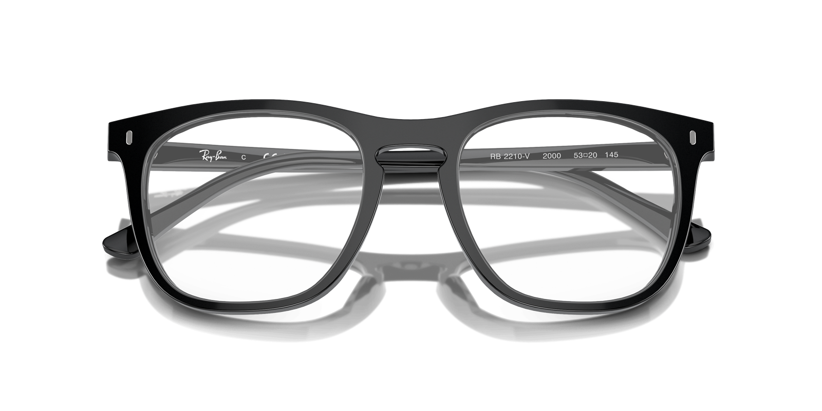 RB2210V Black AcetateEyeglass Frames for Glasses Direct, Closed View