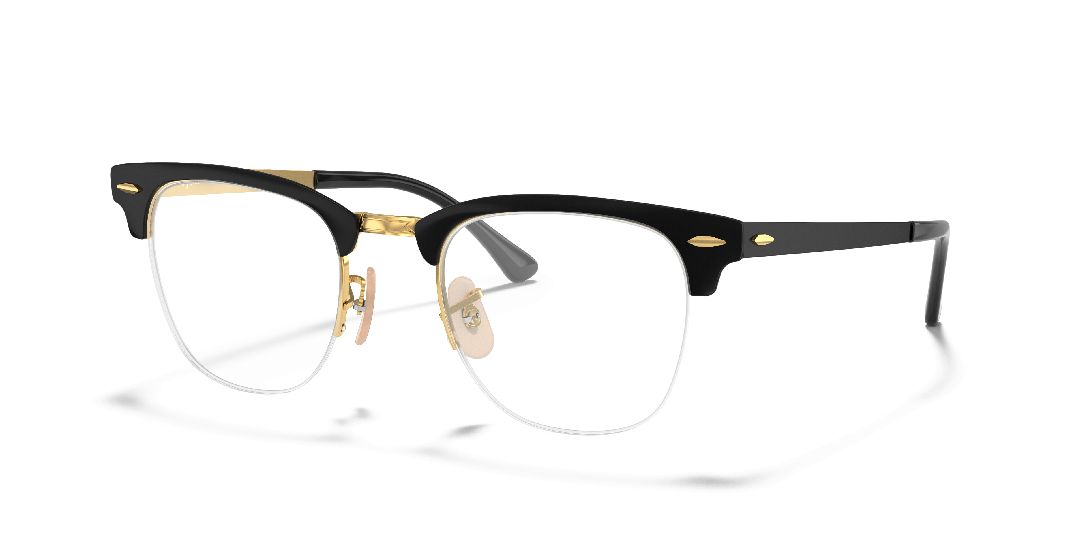 RB3716VM Black On Gold MetalEyeglass Frames for Glasses Direct, Angle View