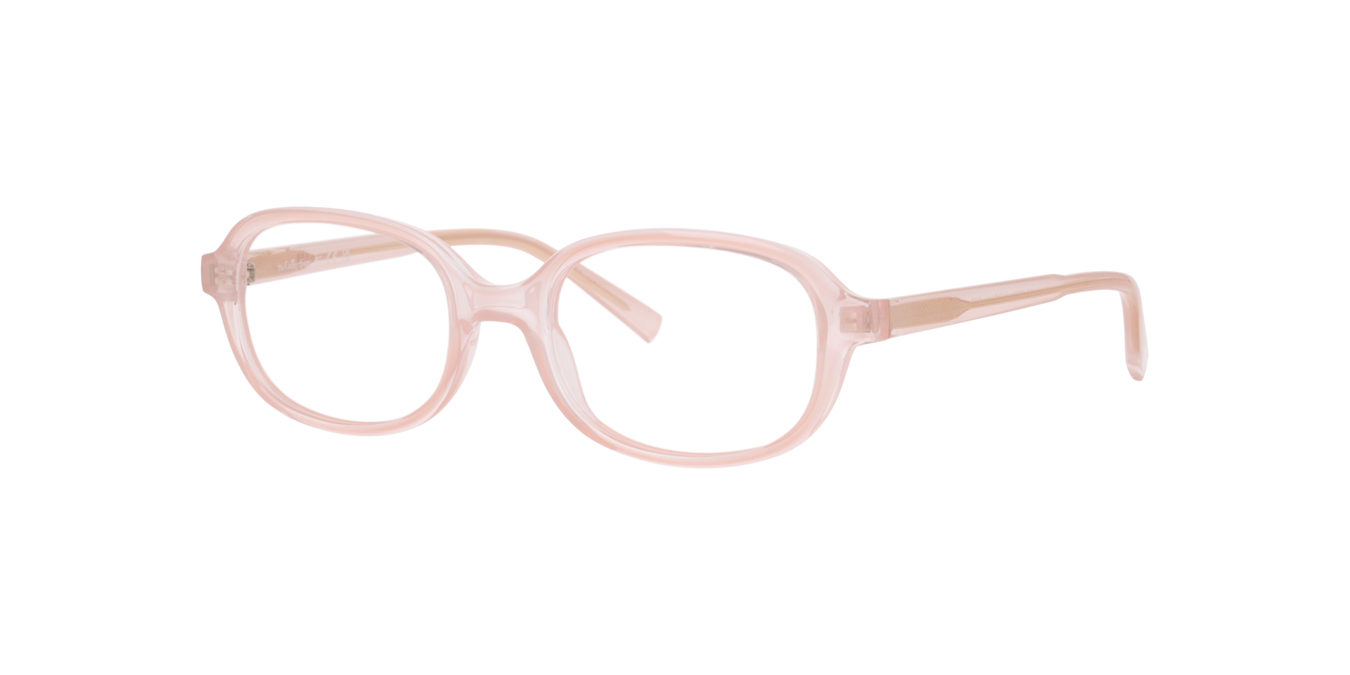 Nicola Milky Pink PlasticEyeglass Frames for Glasses Direct, Angle View