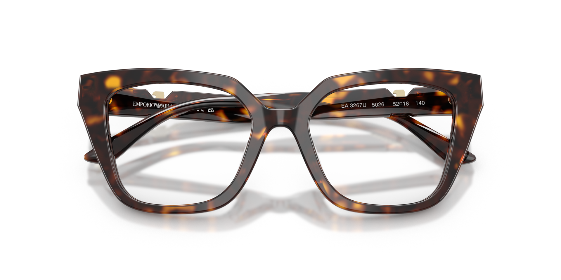 EA3267U Shiny Havana AcetateEyeglass Frames for Glasses Direct, Closed View