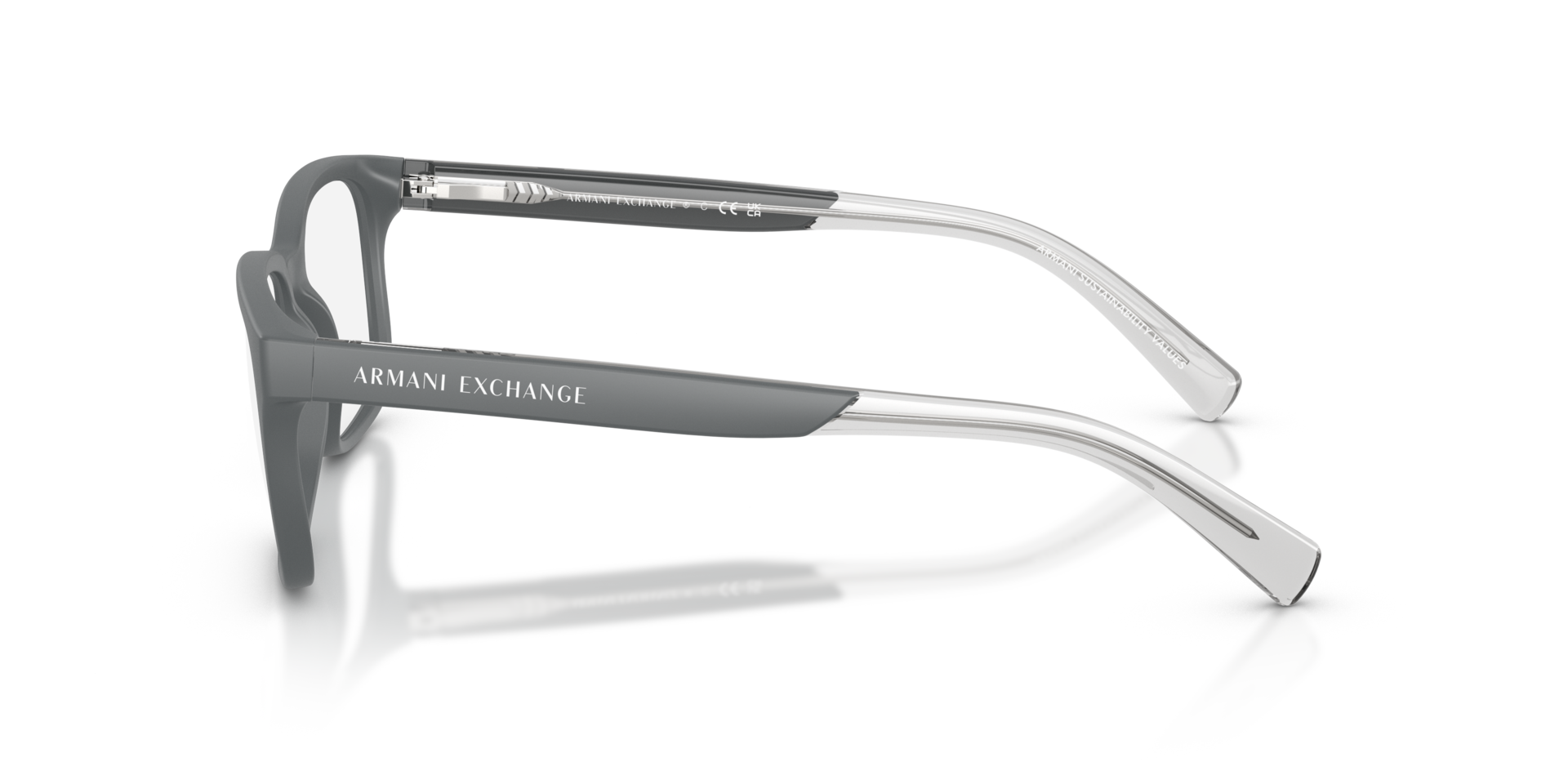 AX3029 Matte Grey PlasticEyeglass Frames for Glasses Direct, Side View