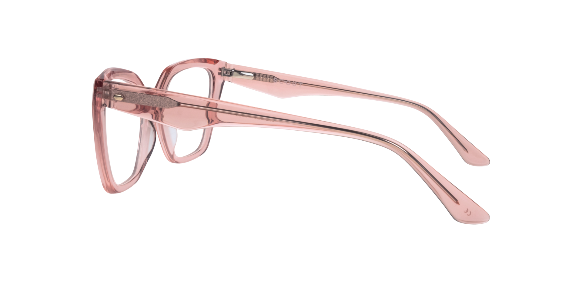 Helen Crystal Peach AcetateEyeglass Frames for Glasses Direct, Side View