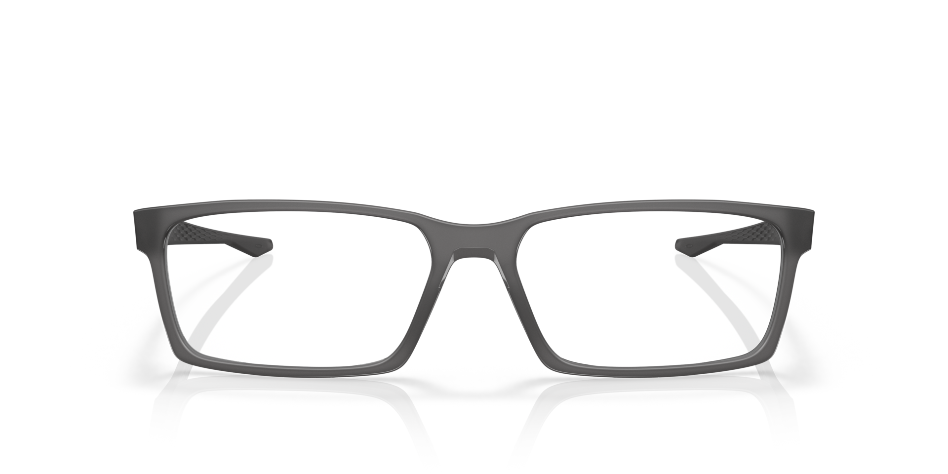 Overhead Satin Grey Smoke PlasticEyeglass Frames for Glasses Direct, Front View