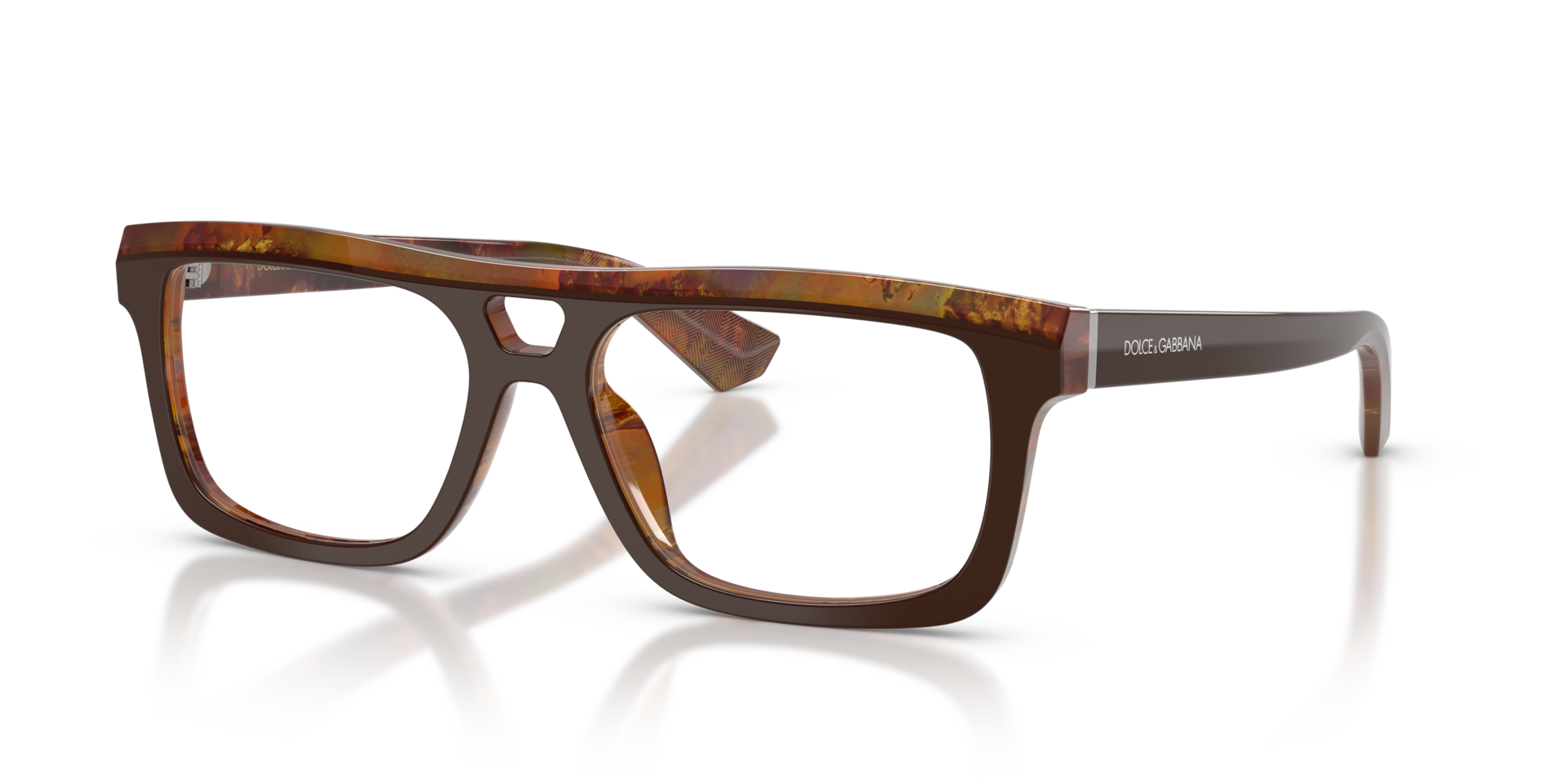 DG3431 Top Brown & Pearl Gold & Brown AcetateEyeglass Frames for Glasses Direct, Angle View