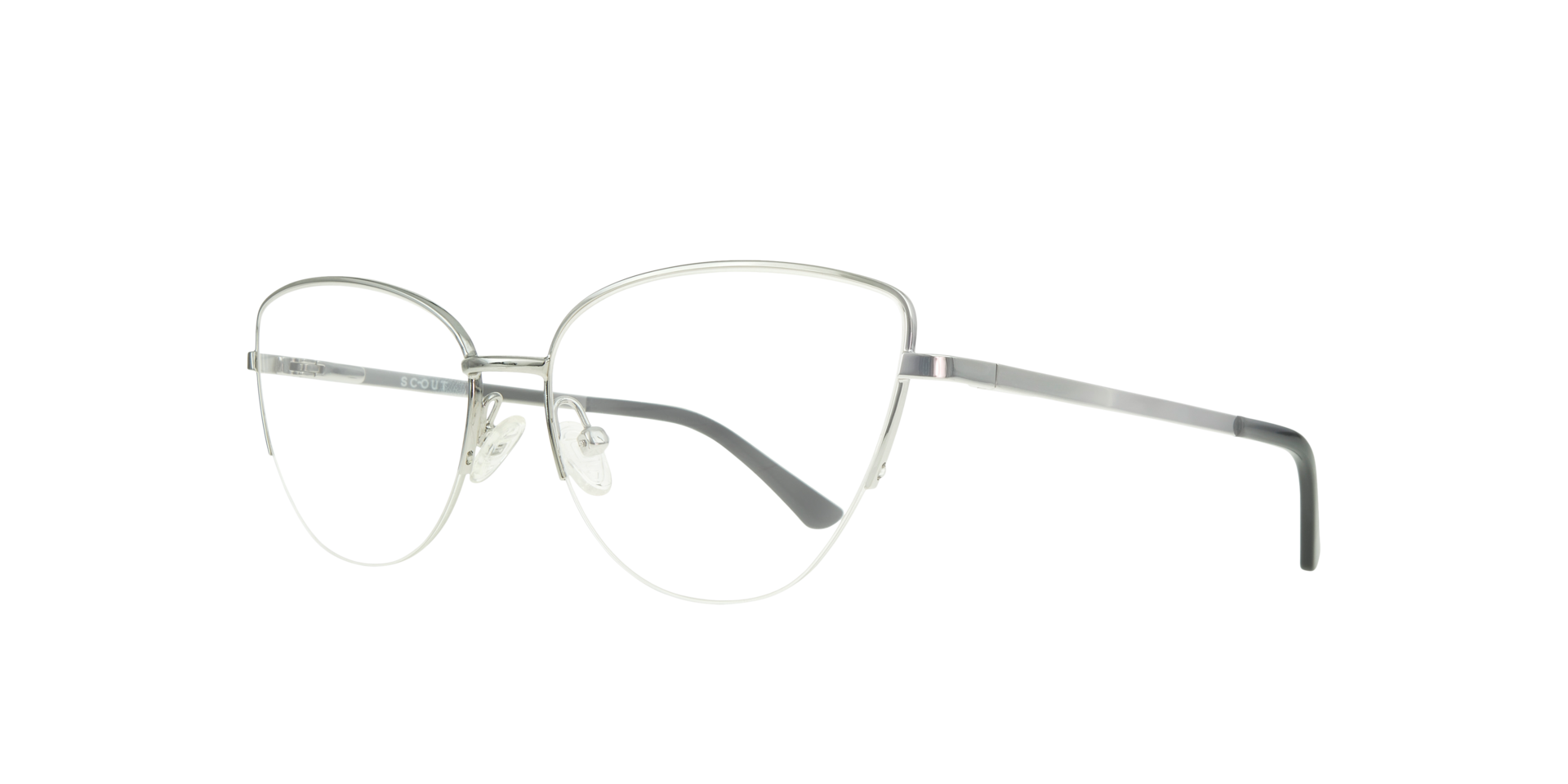 Lucia Silver & Black MetalEyeglass Frames for Glasses Direct, Angle View