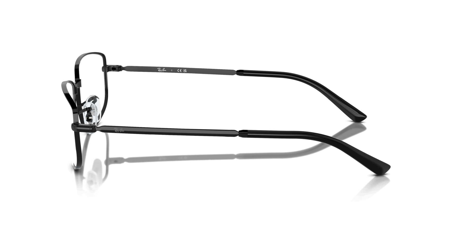 RB3732V Black MetalEyeglass Frames for Glasses Direct, Side View