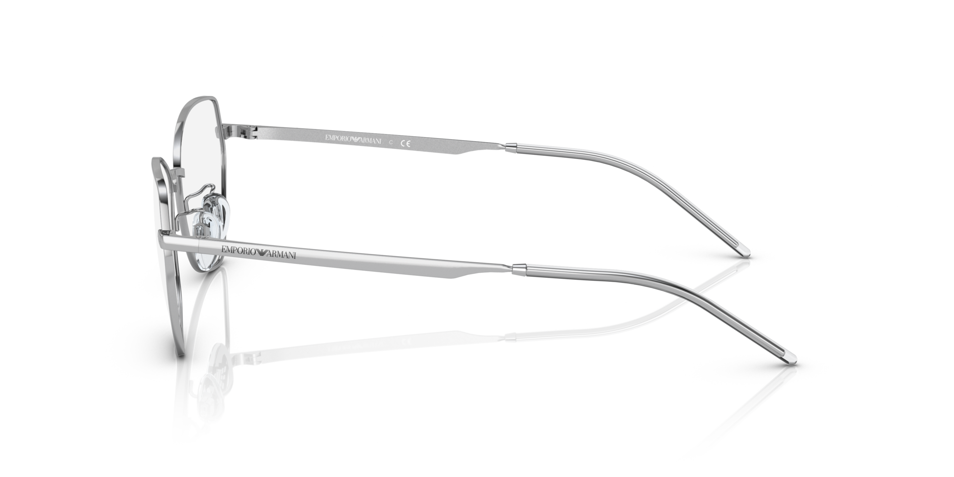 EA1133 Shiny Silver MetalEyeglass Frames for Glasses Direct, Side View