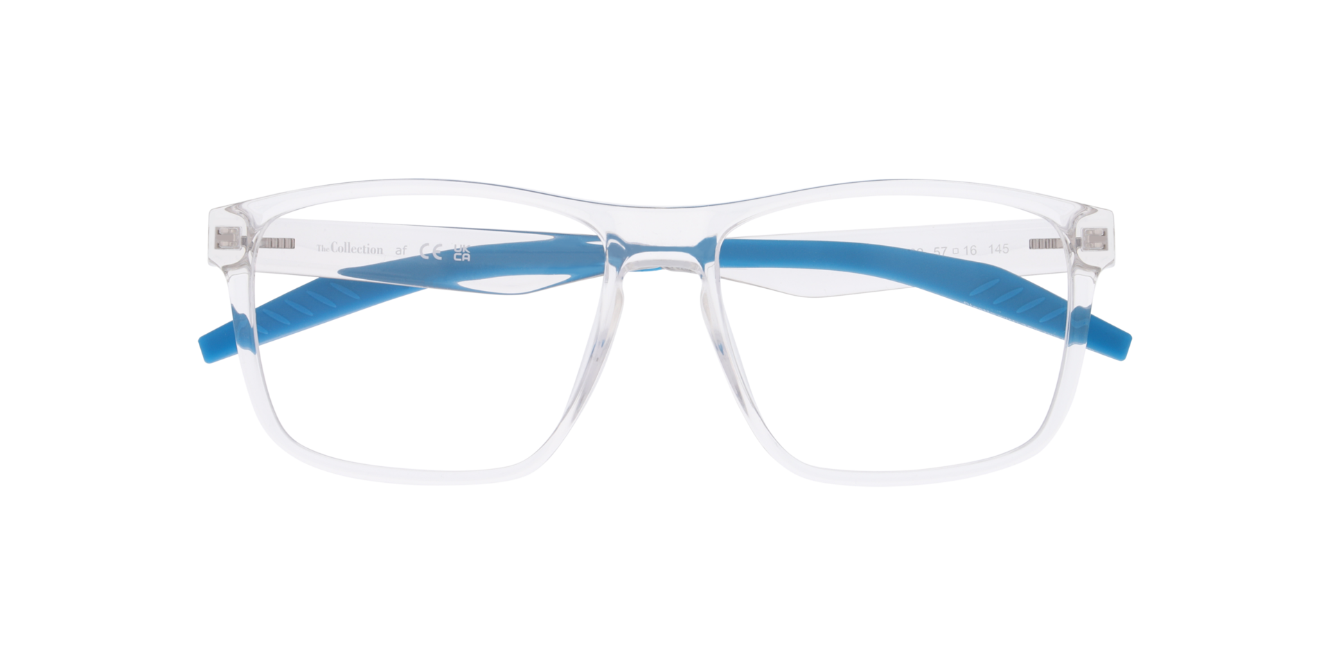 Mike Shiny Transparent Clear PlasticEyeglass Frames for Glasses Direct, Closed View
